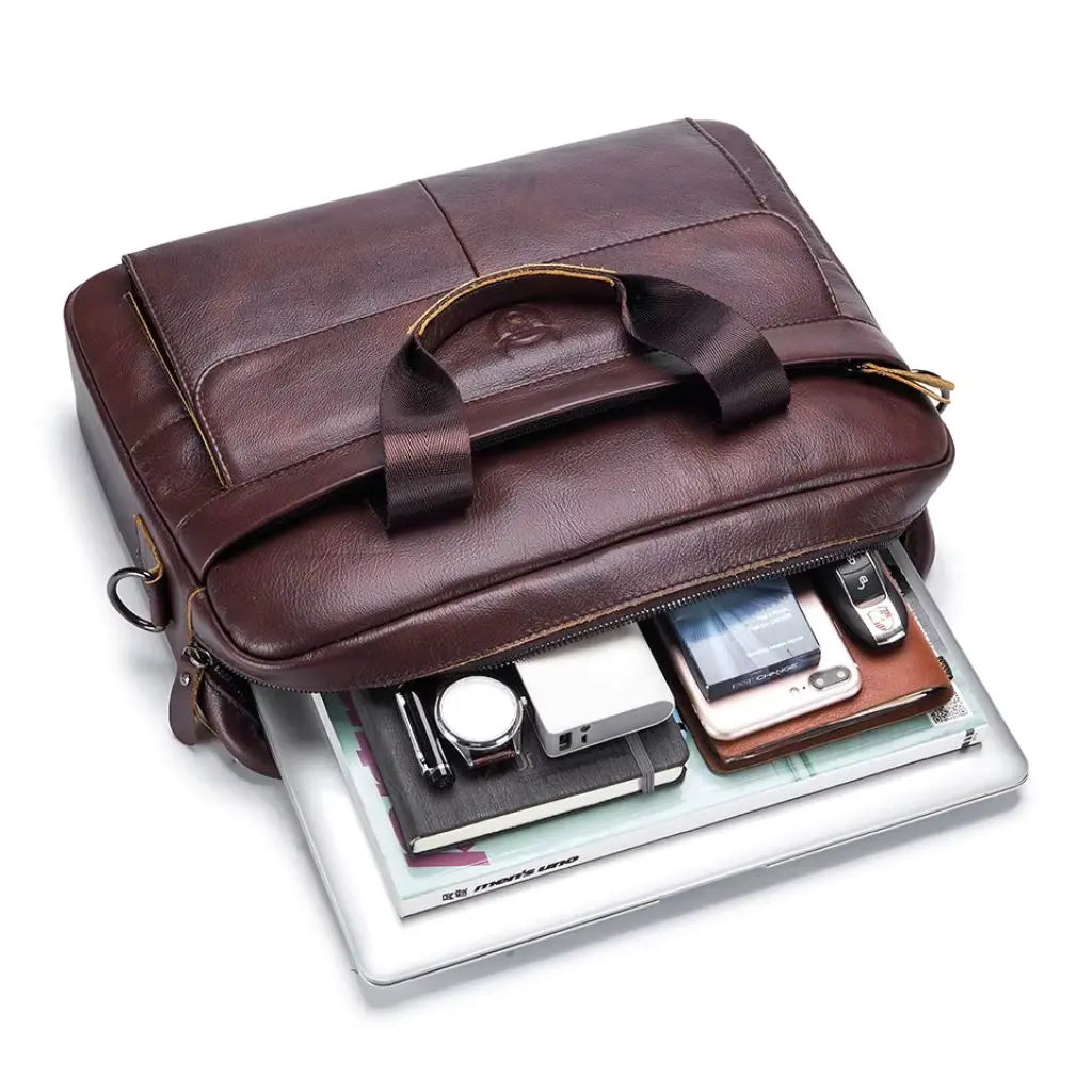 Leren laptoptas heren 14 inch – Luxe, Duurzaam & Beschermend