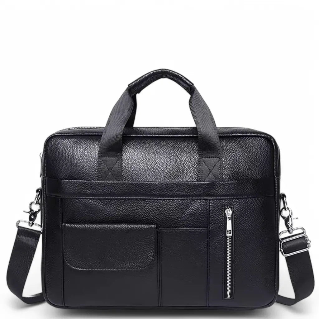 Leren laptoptas heren zwart – Duurzaam rundleer & stijlvolle bescherming