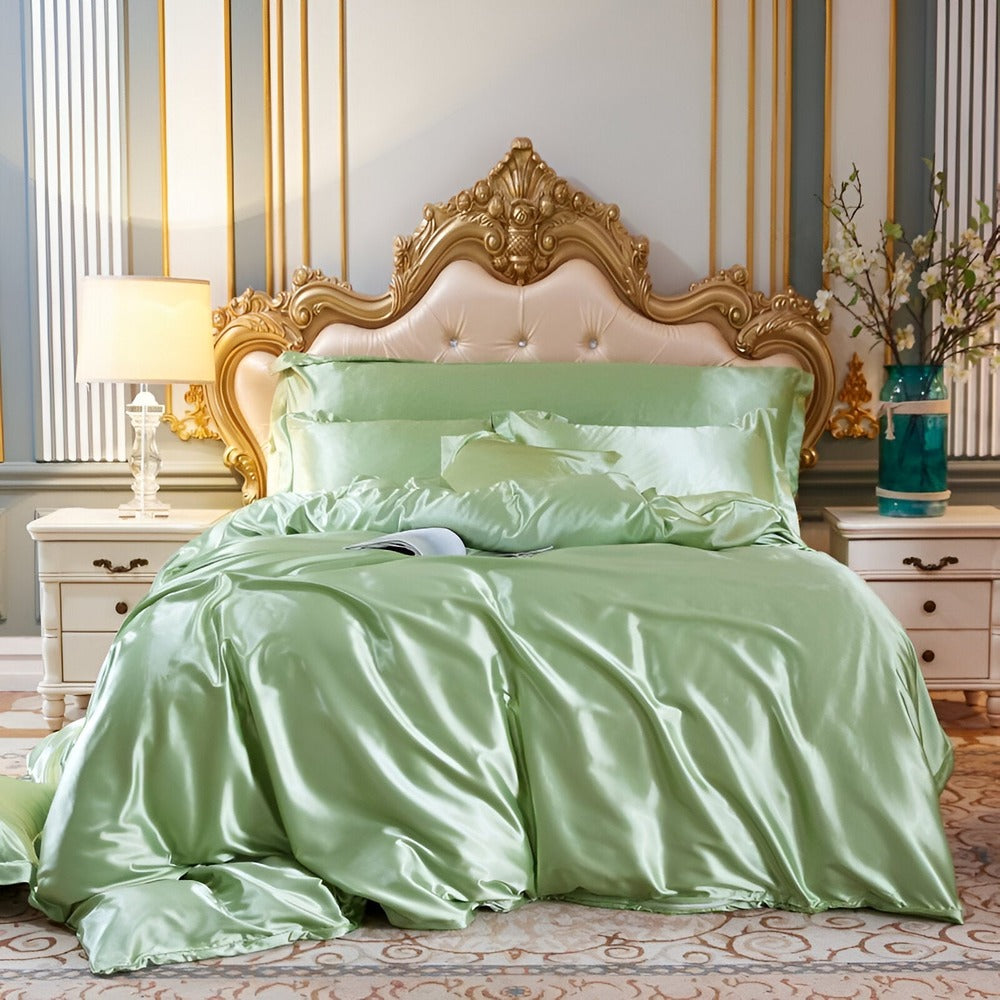 Luxe Zijde Beddengoedset – Mulberry Zijden Dekbedovertrek met 2 Kussenslopen