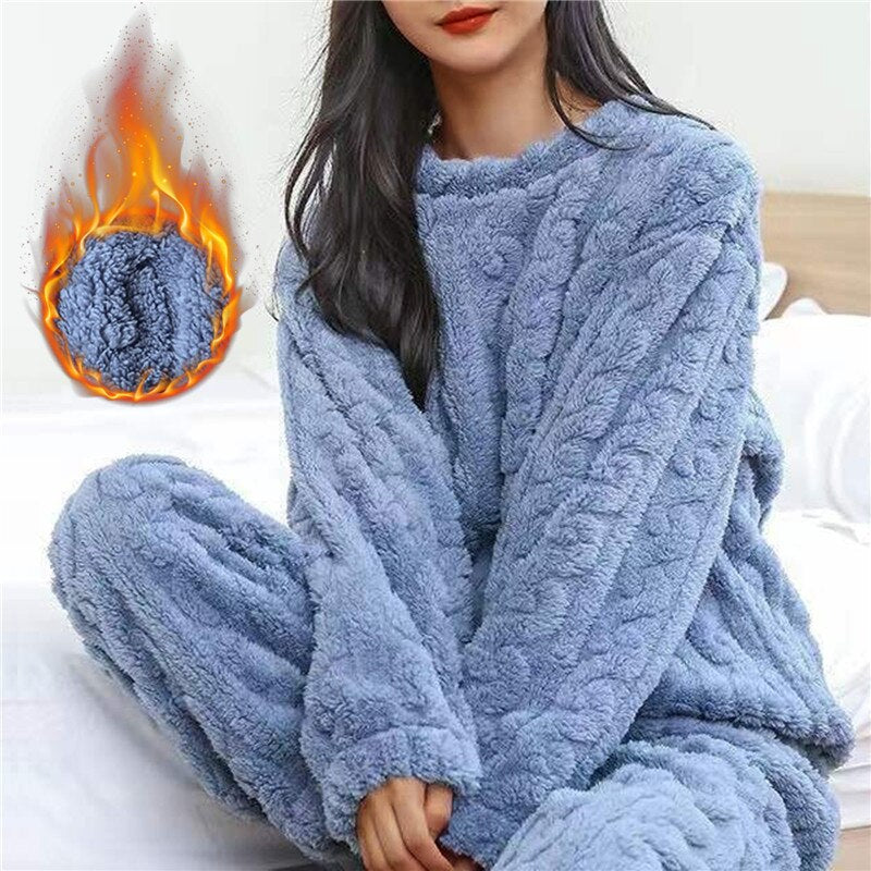 Fluffy Pyjama Dames – Warme Fleece Huispak voor Winter & Herfst