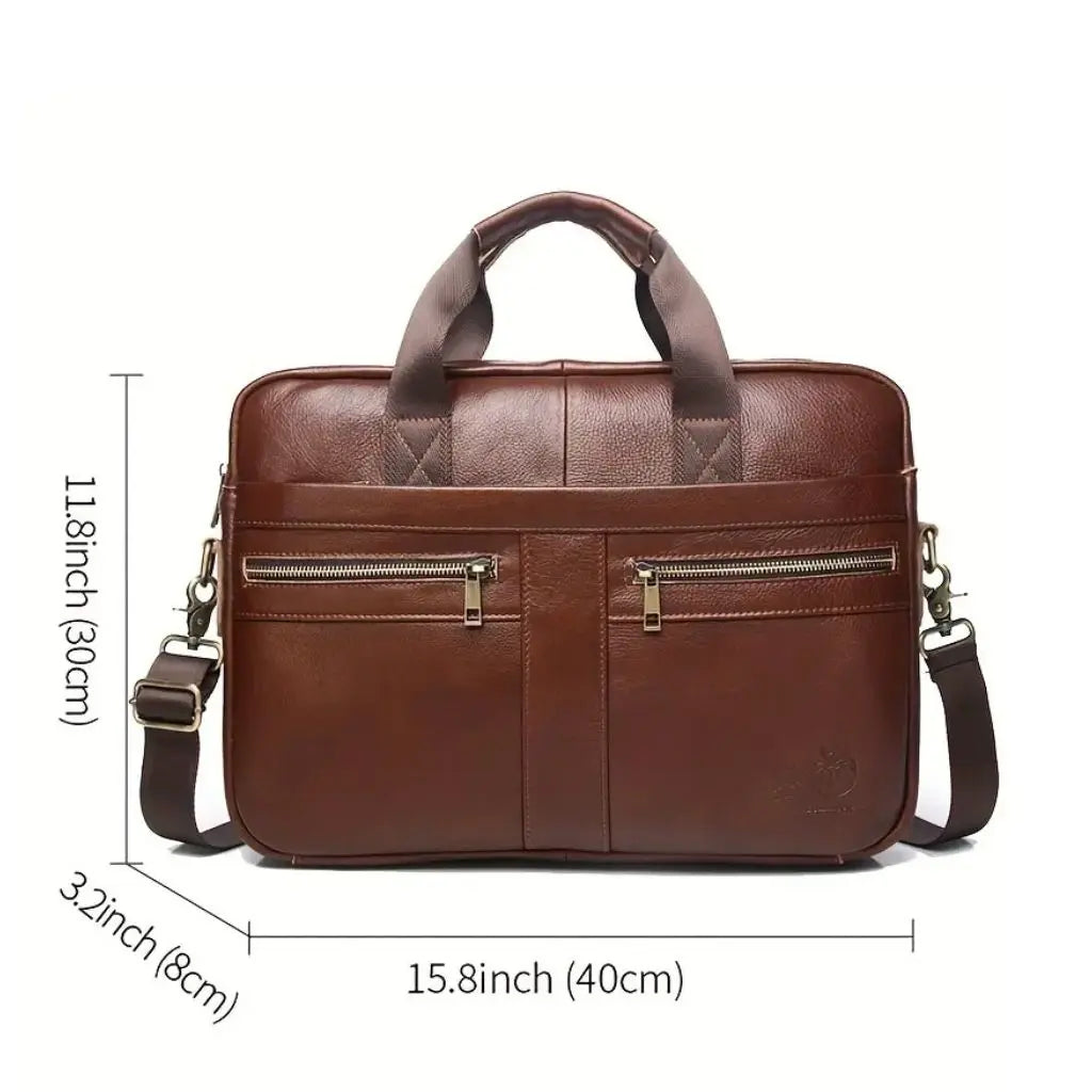 Leren Laptoptas Heren 15.6 inch – Luxe & Praktische Werktas voor Laptop