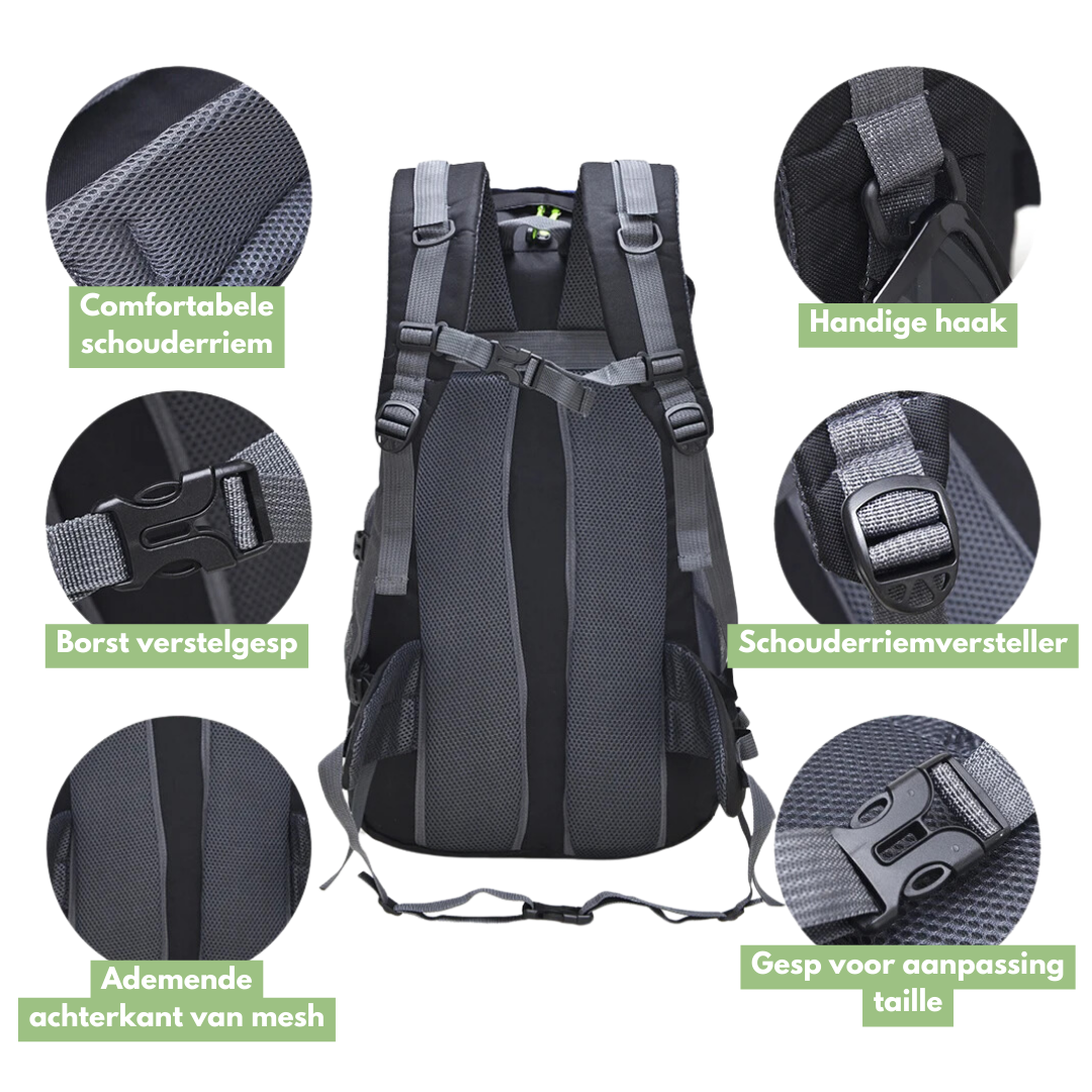 Waterdichte Rugzak 50L – Duurzaam, Comfortabel & Ideaal voor Outdoor Avonturen