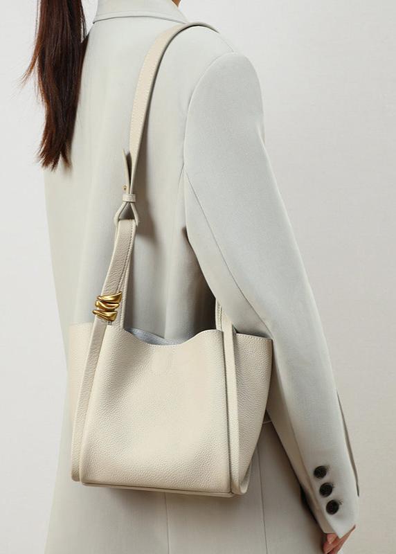 Modern Bucket Tote – Leren Dames Handtas met Verwijderbare Binnenzak