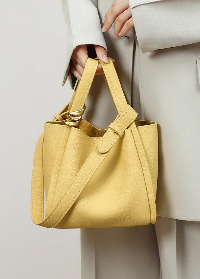 Modern Bucket Tote – Leren Dames Handtas met Verwijderbare Binnenzak