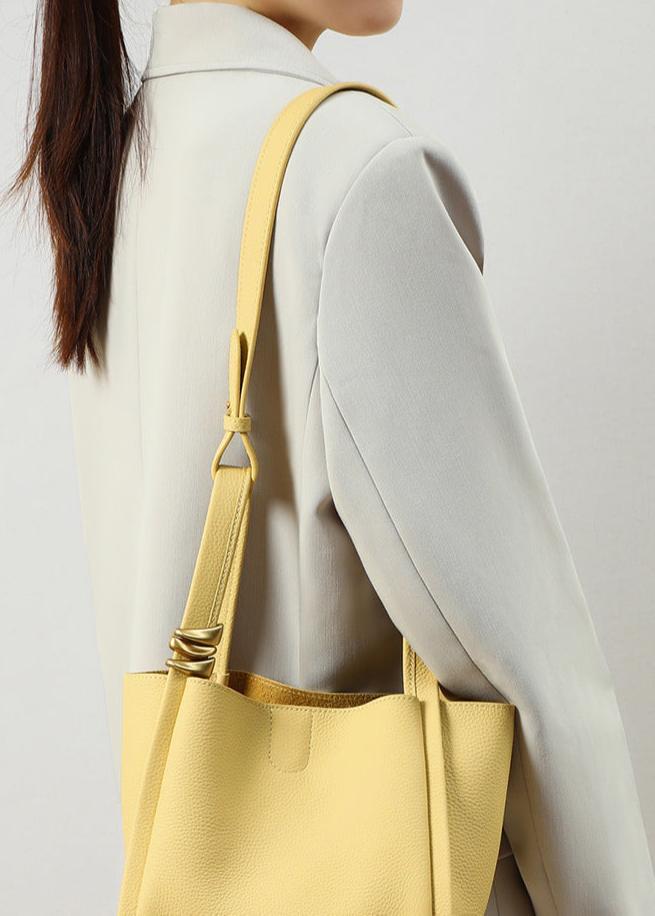 Modern Bucket Tote – Leren Dames Handtas met Verwijderbare Binnenzak