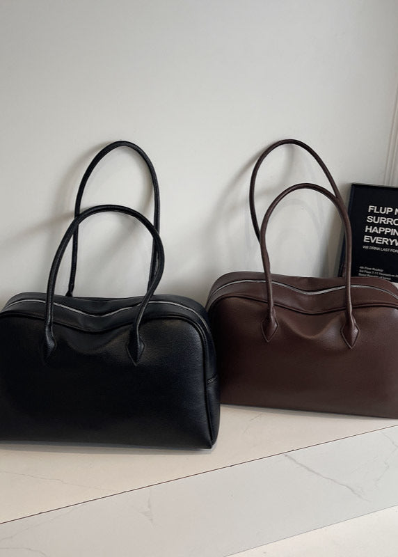 Klassieke Structured Schoudertas Dames – PU Leren Handtas met Rits