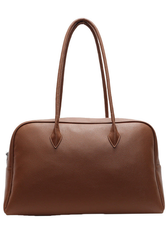 Klassieke Structured Schoudertas Dames – PU Leren Handtas met Rits
