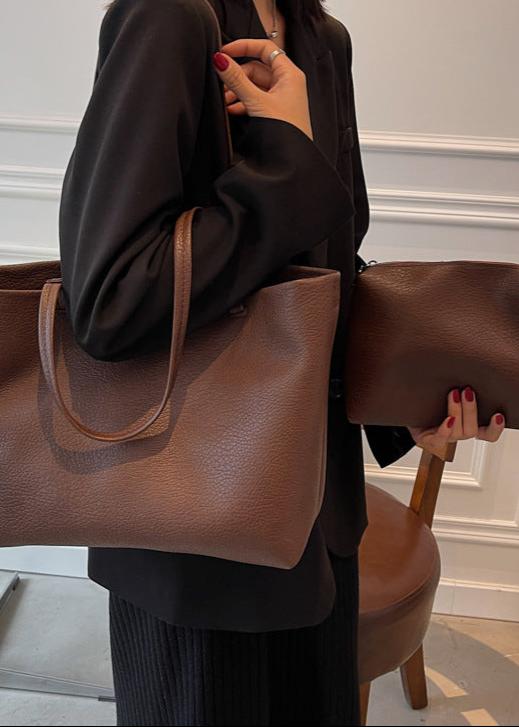 Soft Leather Tote – Ruime Leren Shopper voor Werk & Dagelijks Gebruik