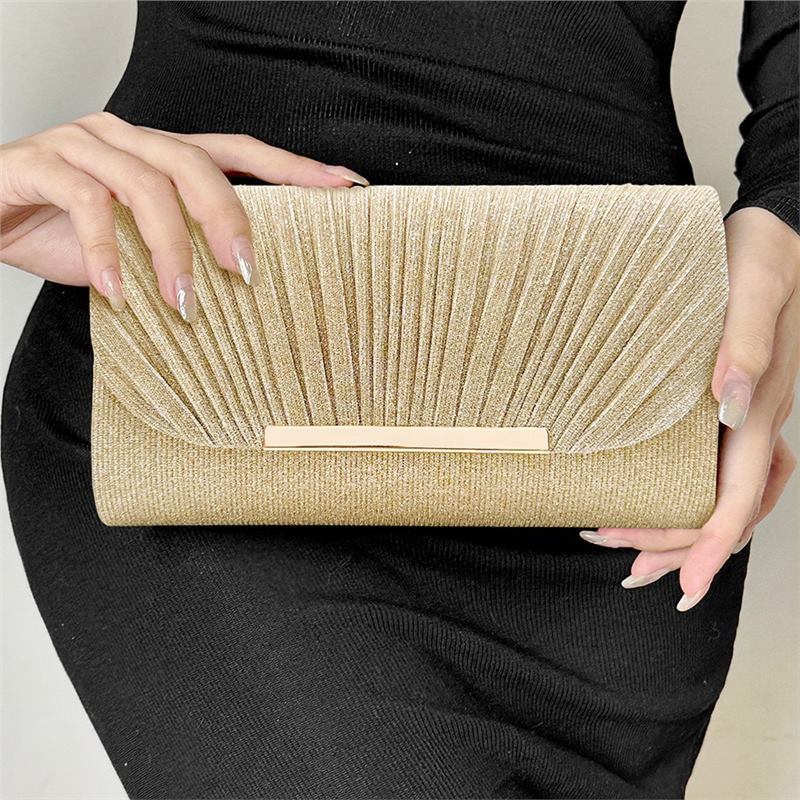 Elegante Avond Clutch – Glanzende Party Tas met Gouden Sluiting – Meerdere Kleuren
