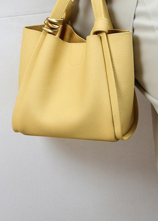 Modern Bucket Tote – Leren Dames Handtas met Verwijderbare Binnenzak