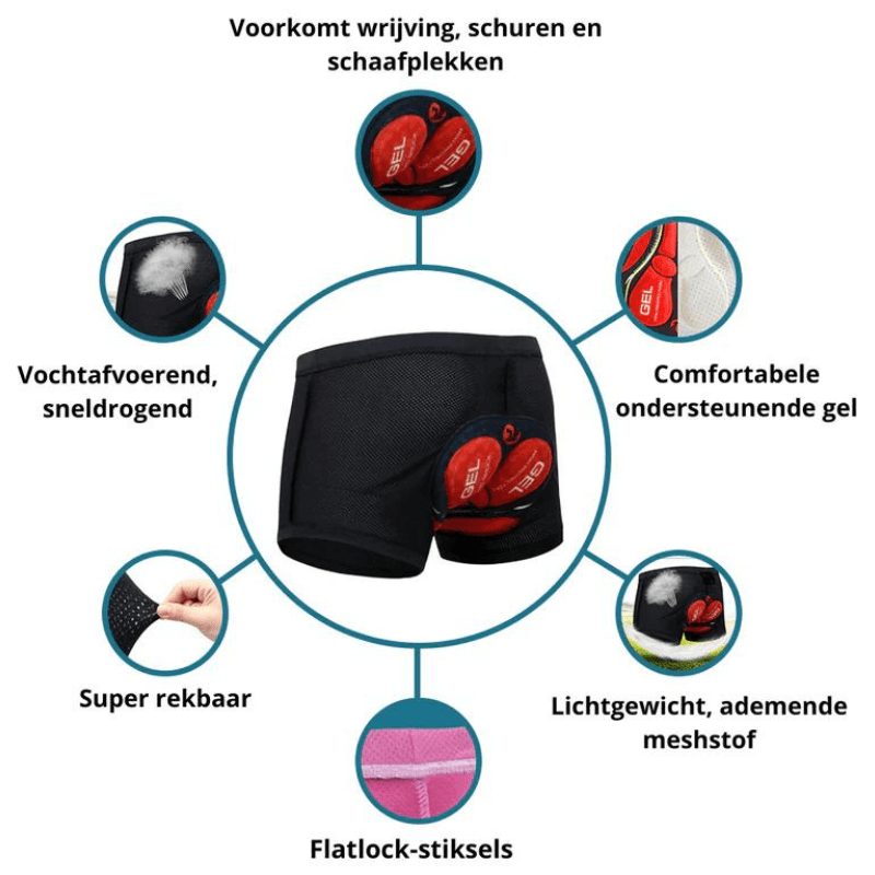 Fietsonderbroek met 3D Gelpadding – Ademend & Schokdempend voor Lange Ritten