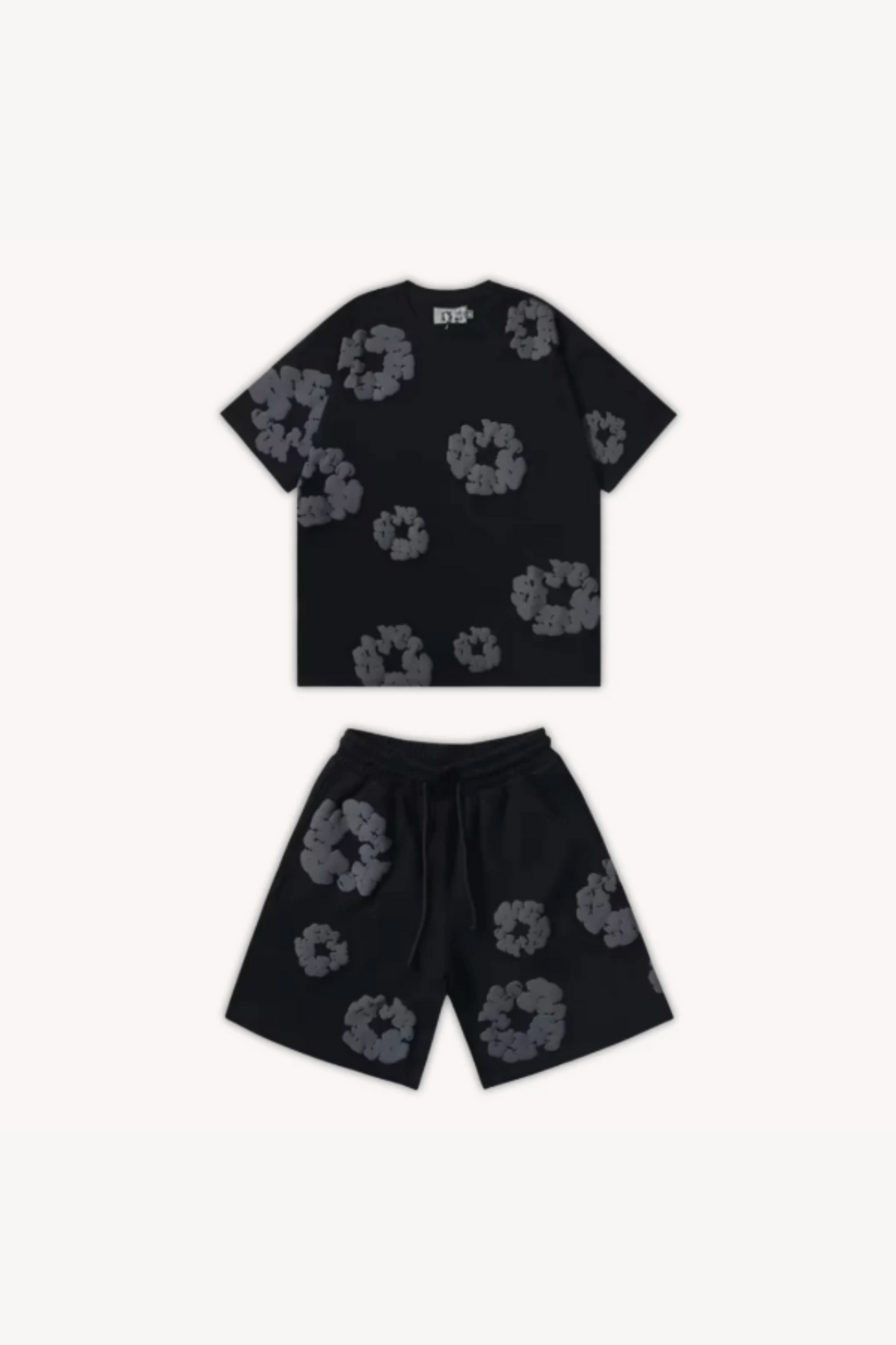 Katoenen Wreath Zomer T-Shirt en Shorts Set voor Heren en Dames