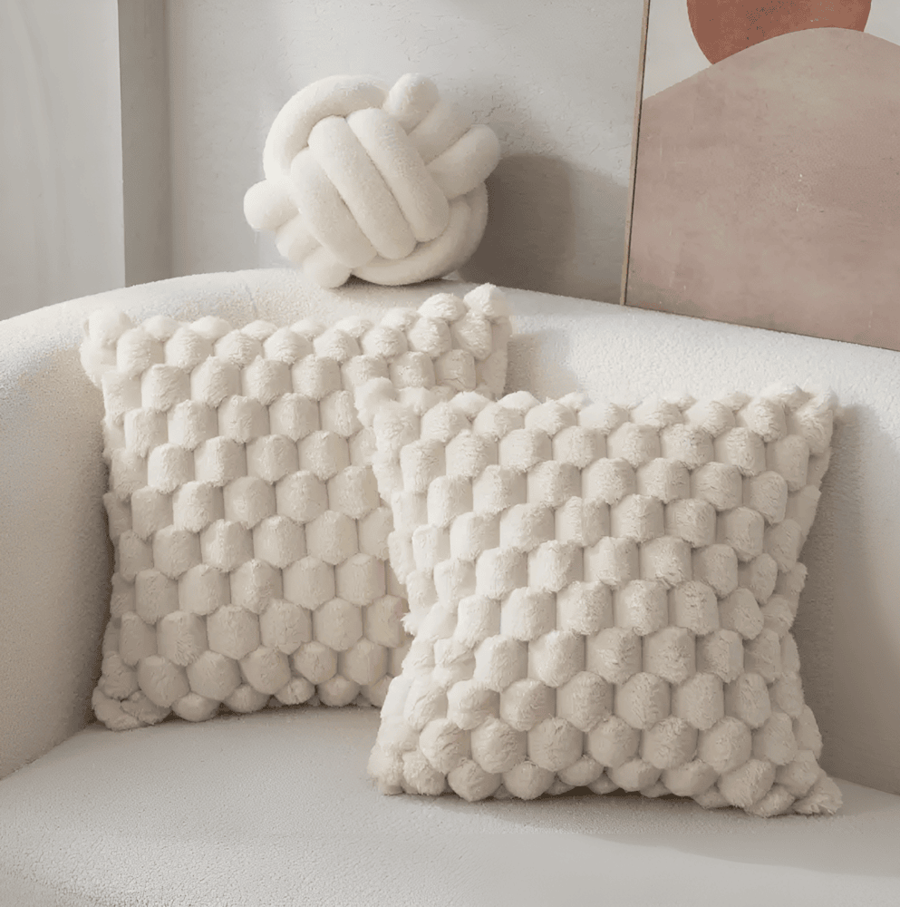 Decoratief Kussenhoes – Luxe Fluffy Kussen met Uniek Patroon