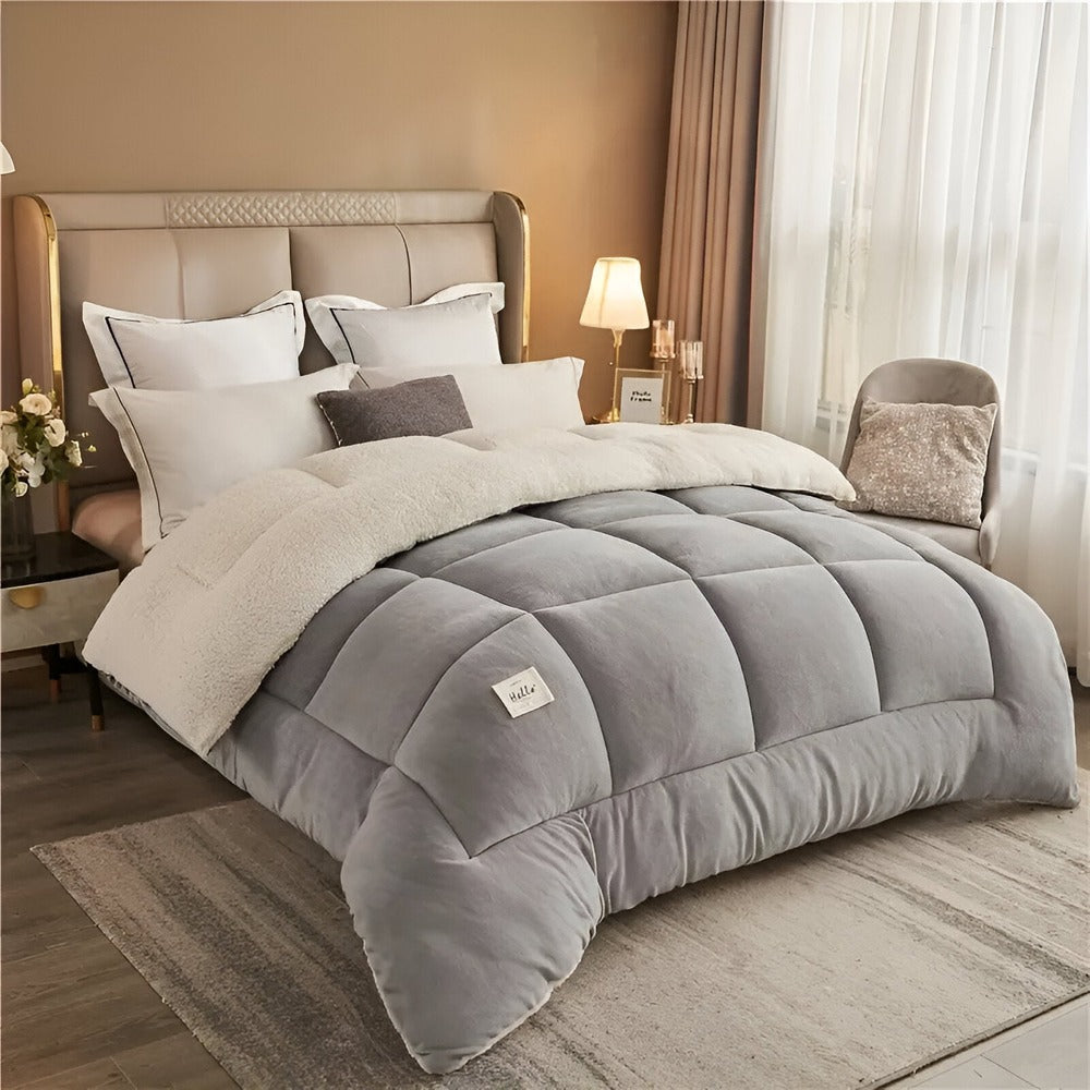 FleeceComforter – Luxe Fluwelen Dekbed met Sherpa Fleece, Ultieme Warmte en Zachte Slaapervaring