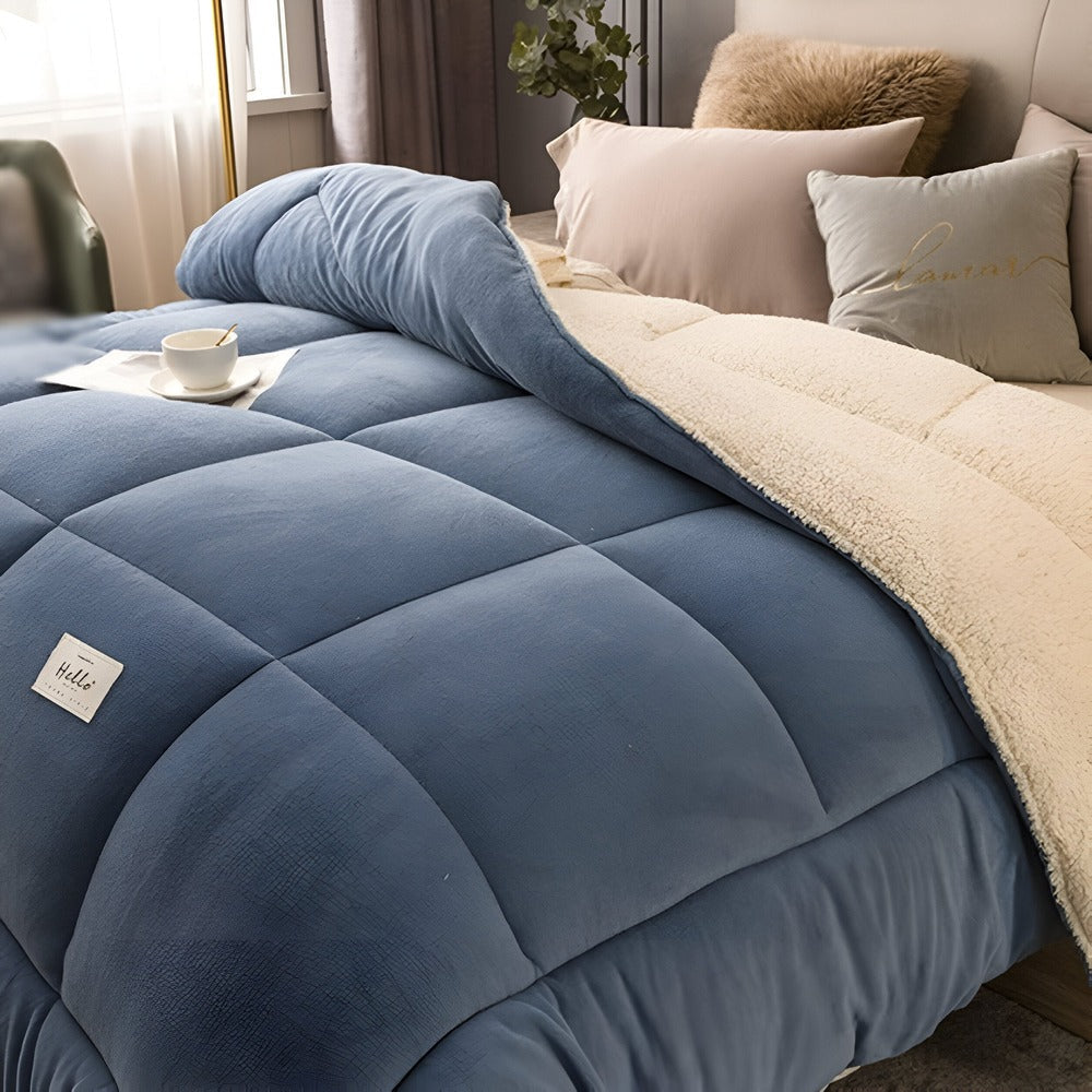 FleeceComforter – Luxe Fluwelen Dekbed met Sherpa Fleece, Ultieme Warmte en Zachte Slaapervaring