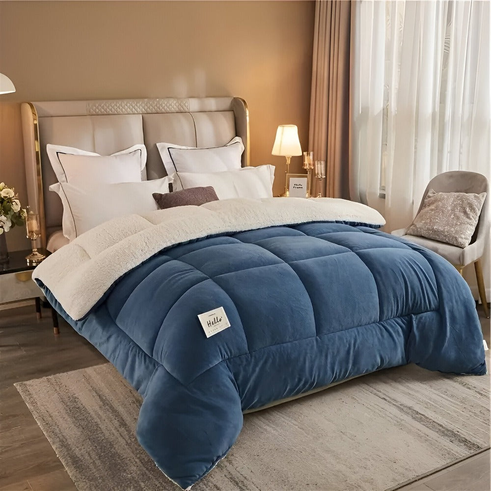 FleeceComforter – Luxe Fluwelen Dekbed met Sherpa Fleece, Ultieme Warmte en Zachte Slaapervaring