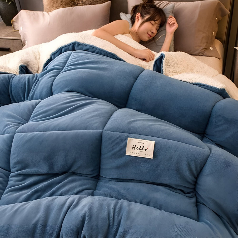 FleeceComforter – Luxe Fluwelen Dekbed met Sherpa Fleece, Ultieme Warmte en Zachte Slaapervaring