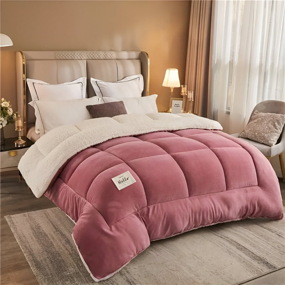 FleeceComforter – Luxe Fluwelen Dekbed met Sherpa Fleece, Ultieme Warmte en Zachte Slaapervaring