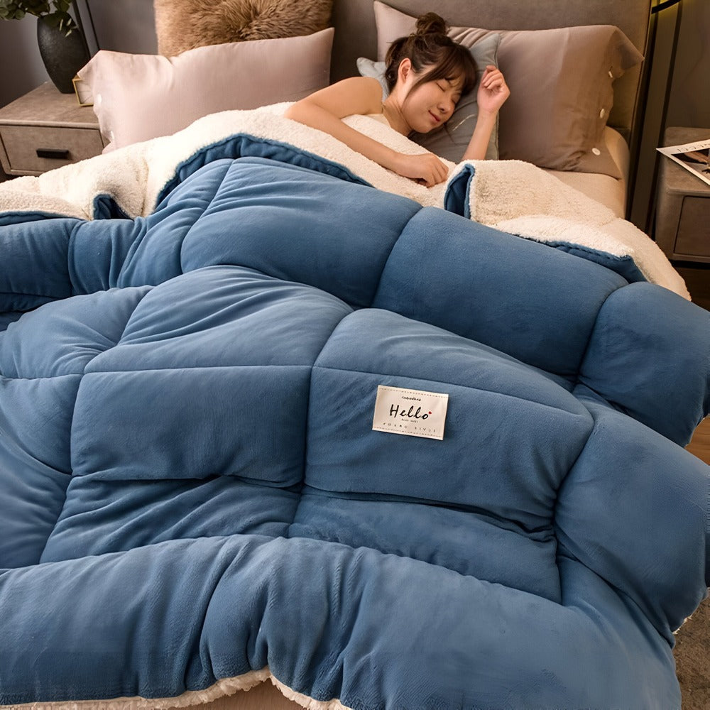FleeceComforter – Luxe Fluwelen Dekbed met Sherpa Fleece, Ultieme Warmte en Zachte Slaapervaring