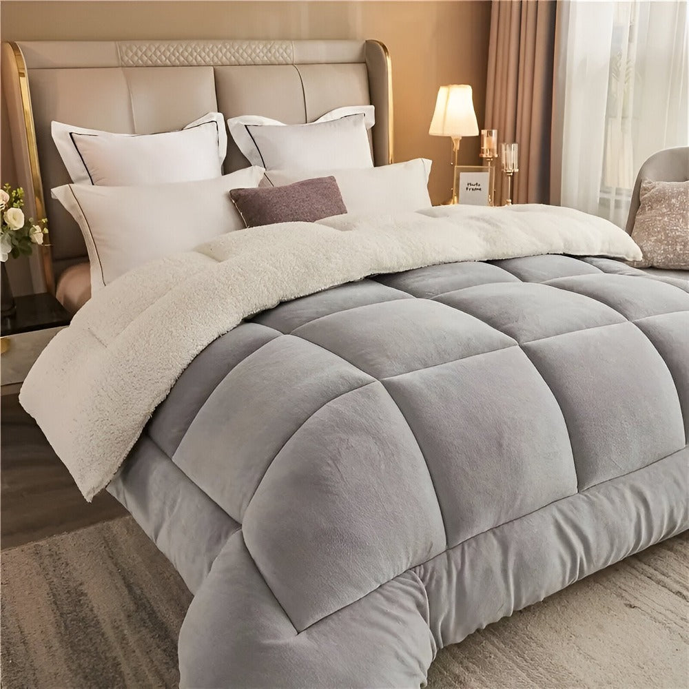 FleeceComforter – Luxe Fluwelen Dekbed met Sherpa Fleece, Ultieme Warmte en Zachte Slaapervaring