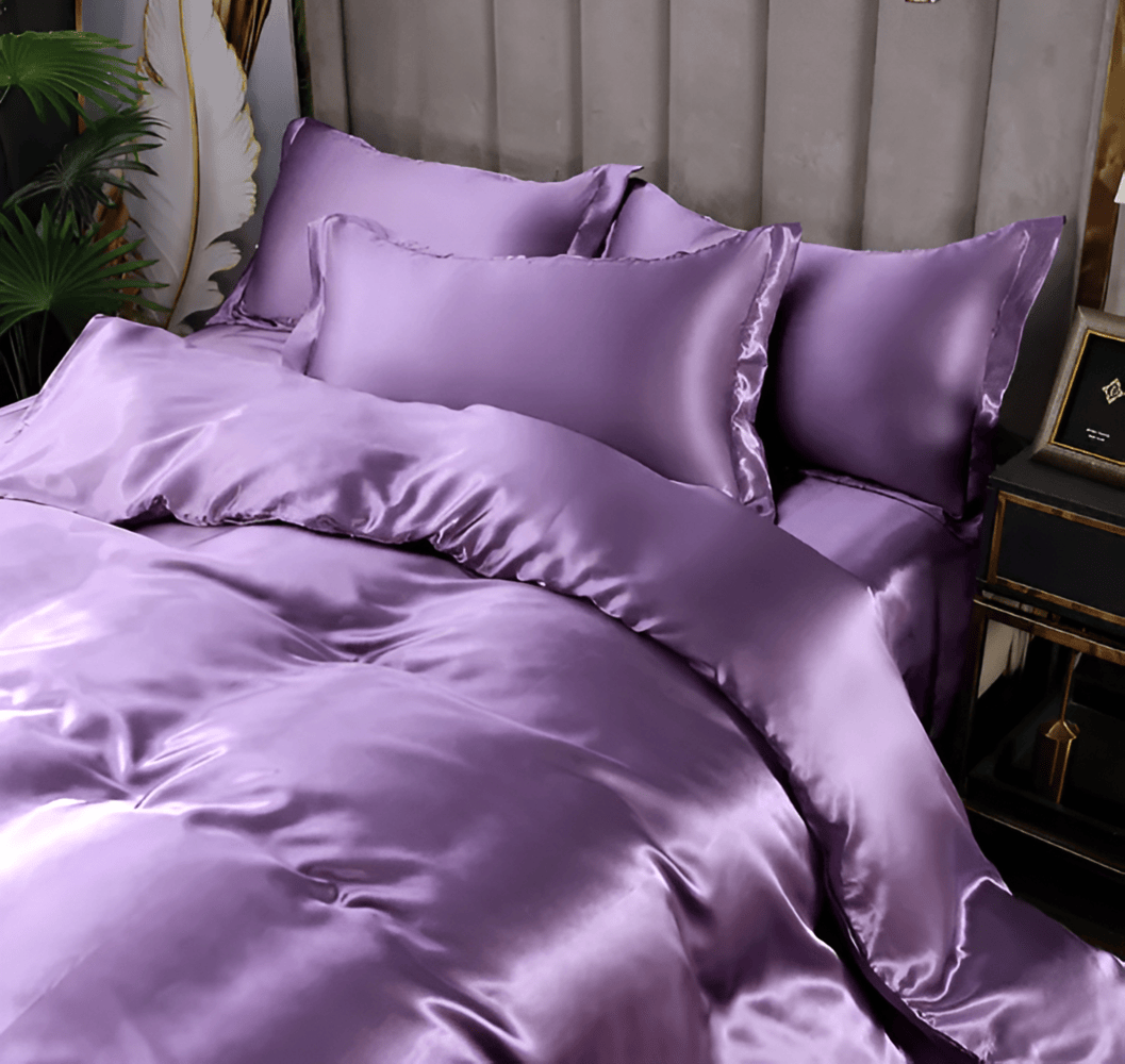 Luxe Zijde Beddengoedset – Mulberry Zijden Dekbedovertrek met 2 Kussenslopen