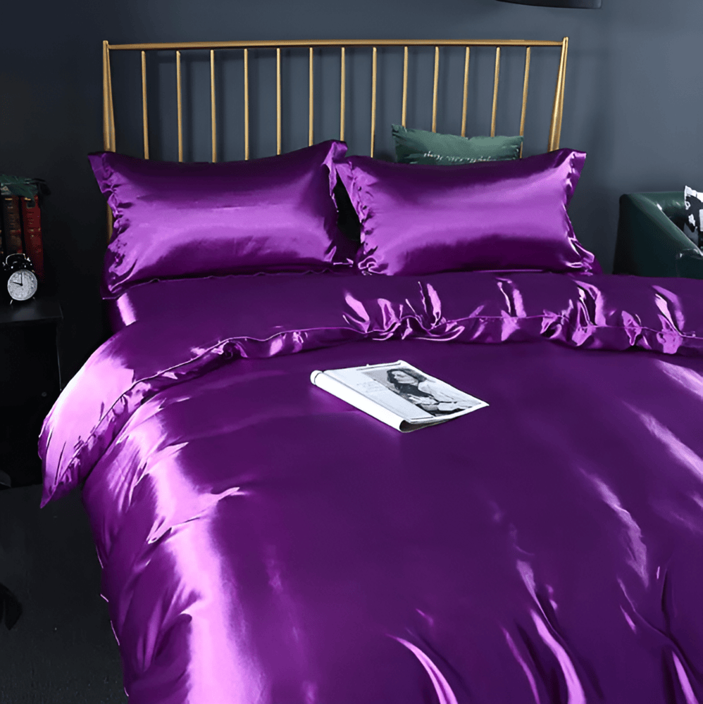 Luxe Zijde Beddengoedset – Mulberry Zijden Dekbedovertrek met 2 Kussenslopen