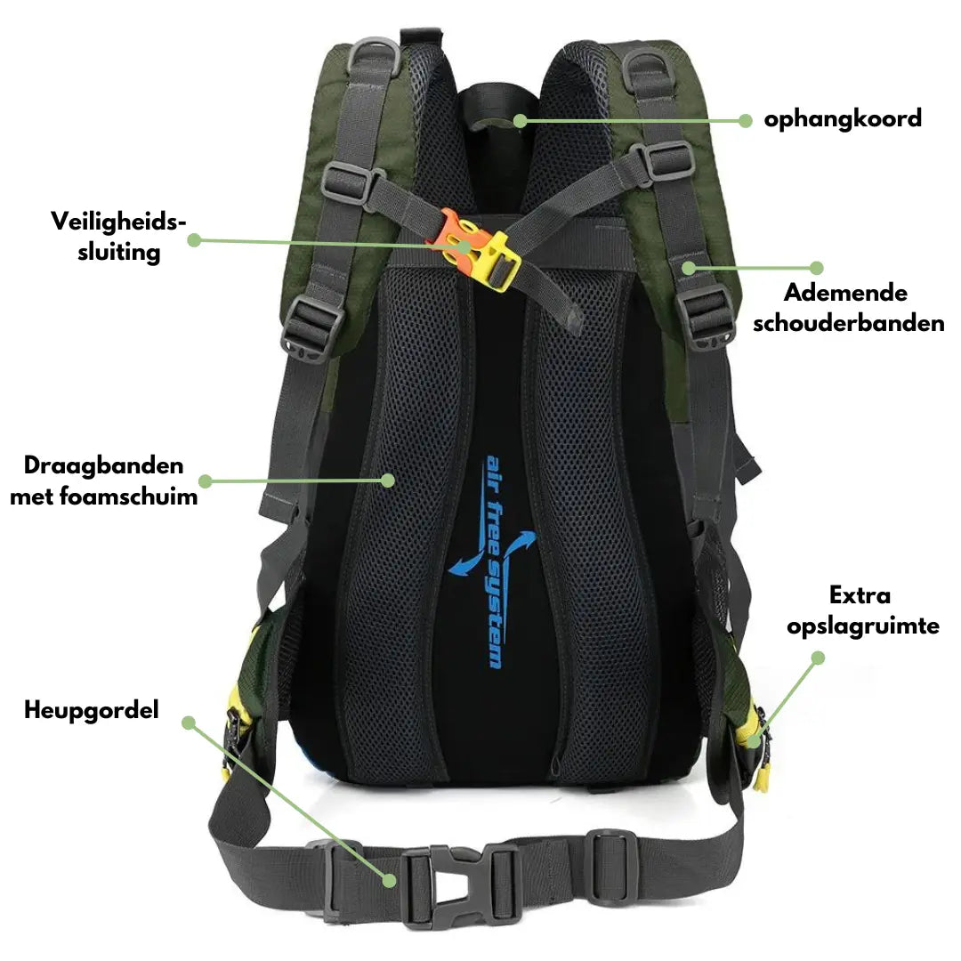 Wandelrugzak 40L – Waterdicht, Comfortabel & Ruim
