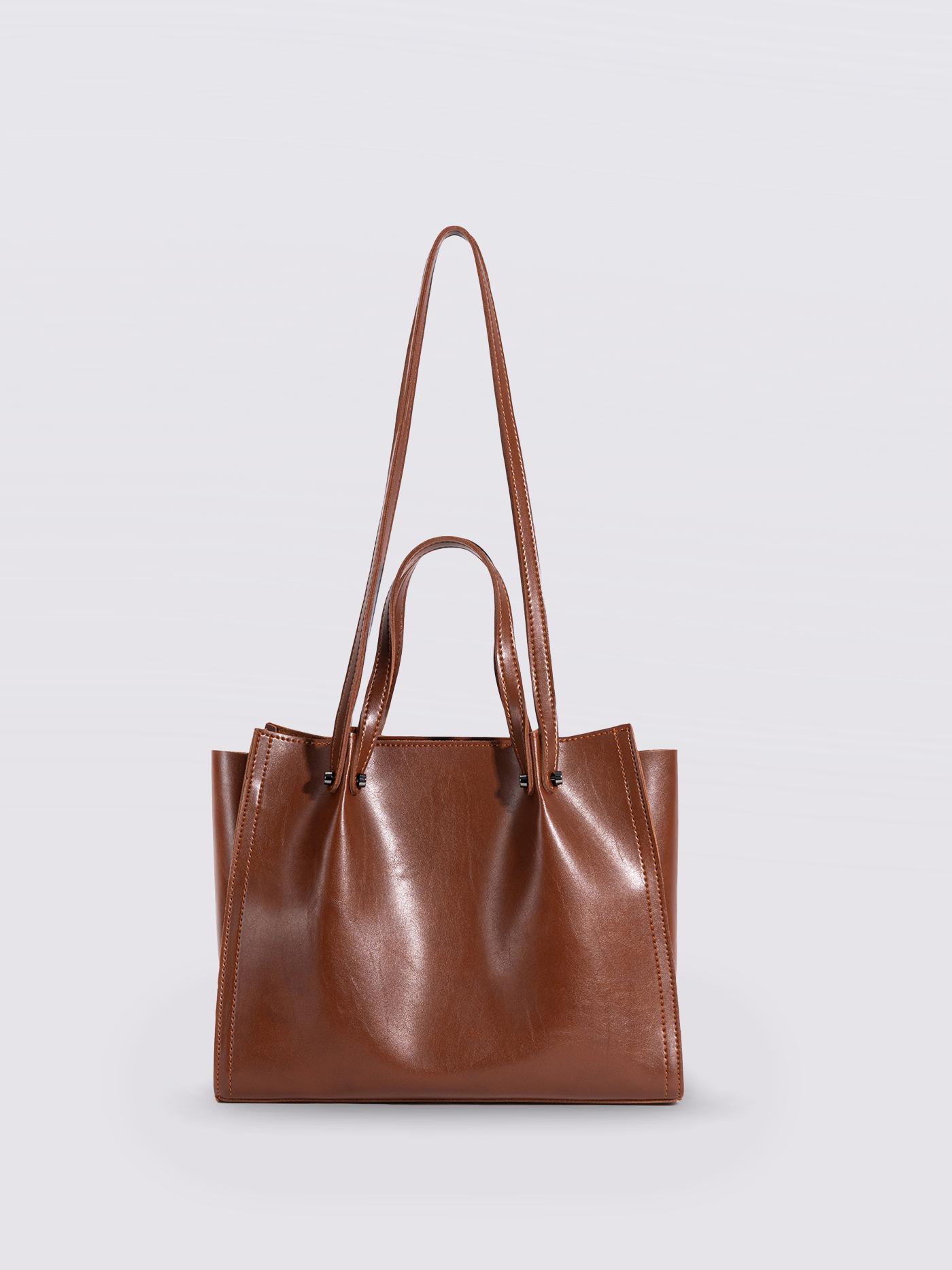 Zwarte Leren Shopper – Minimalistisch & Ruim Design