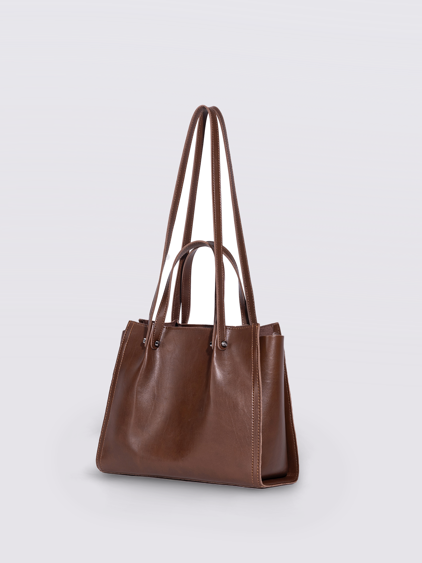Zwarte Leren Shopper – Minimalistisch & Ruim Design