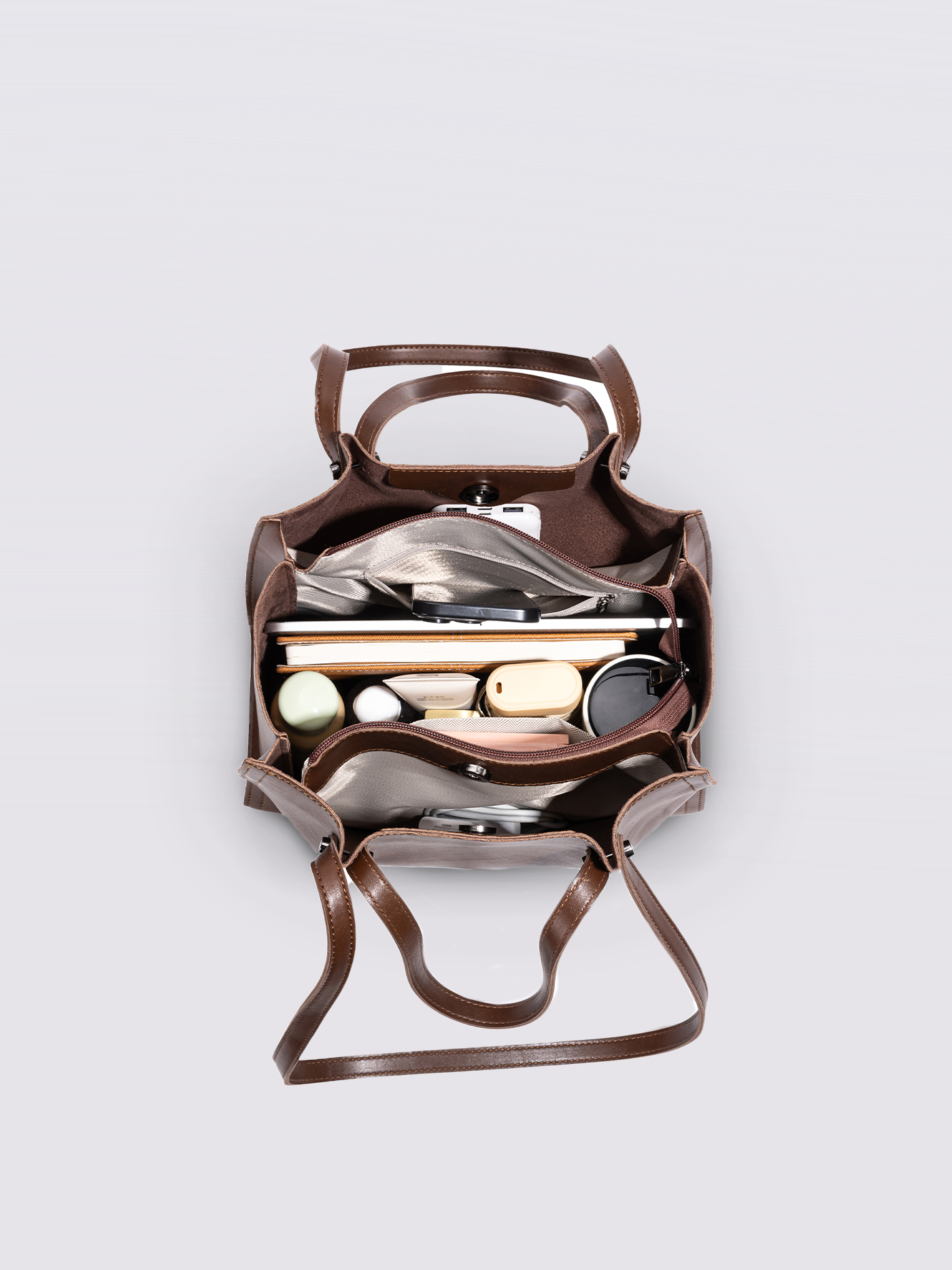 Zwarte Leren Shopper – Minimalistisch & Ruim Design