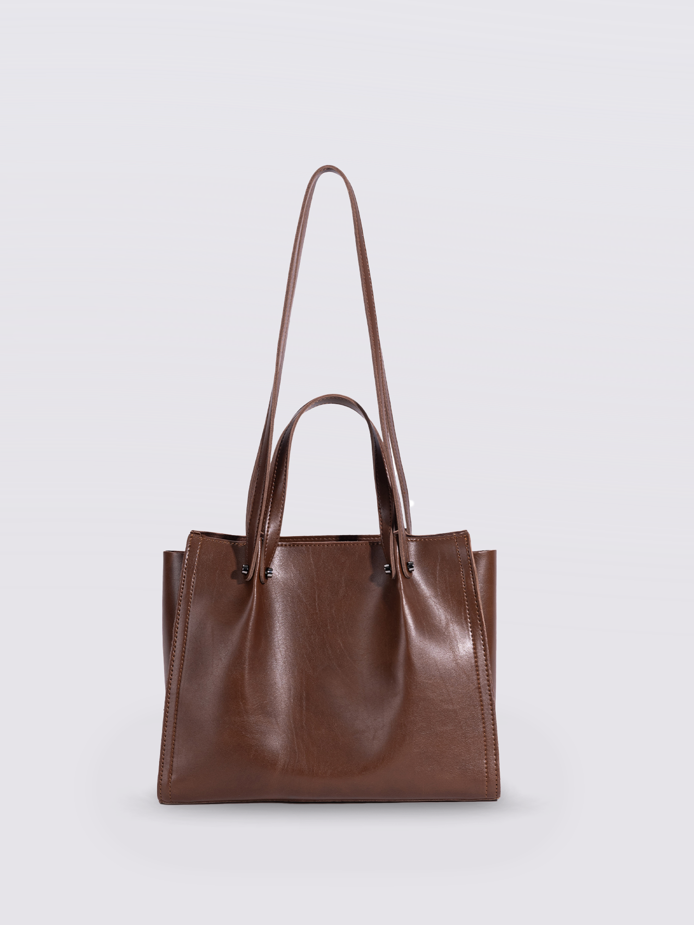 Zwarte Leren Shopper – Minimalistisch & Ruim Design