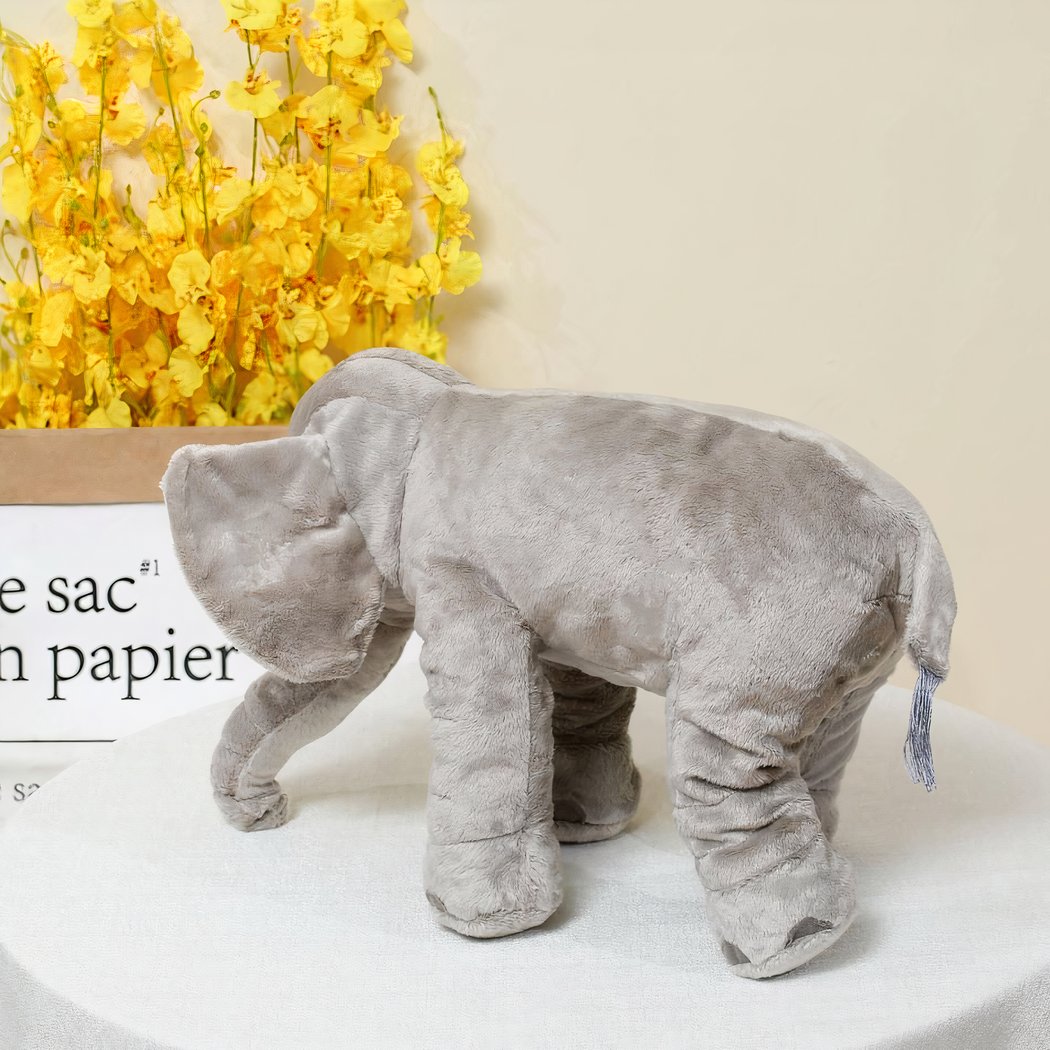 Grijze Pluche Olifant – Zacht, Knuffelbaar & Schattig