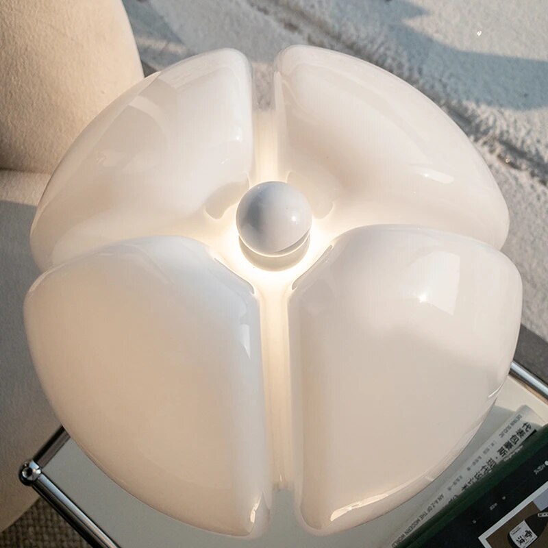 Moderne Tafellamp – Design Paddenstoel Lamp met Zwarte Voet – Sfeerverlichting voor Woonkamer & Slaapkamer