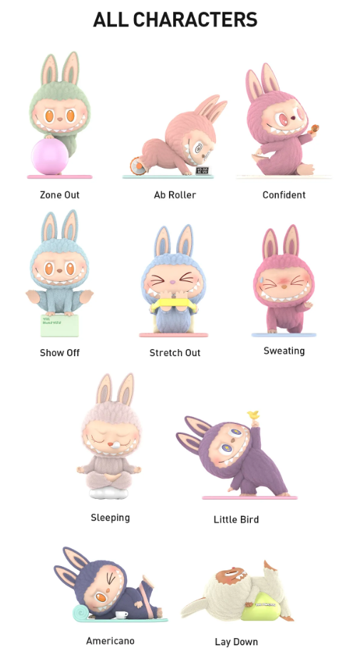 Labubu Lazy Yoga Blind Box Case (10 Stuks) – Pop Mart The Monsters Collectibles