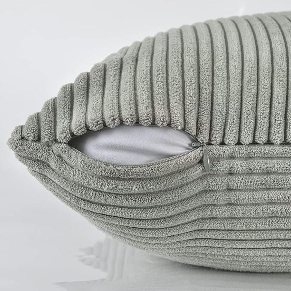 Sierkussenhoes Corduroy – Vierkant Ribstof in Bordeaux, Roze & Zwart – 45x45 cm