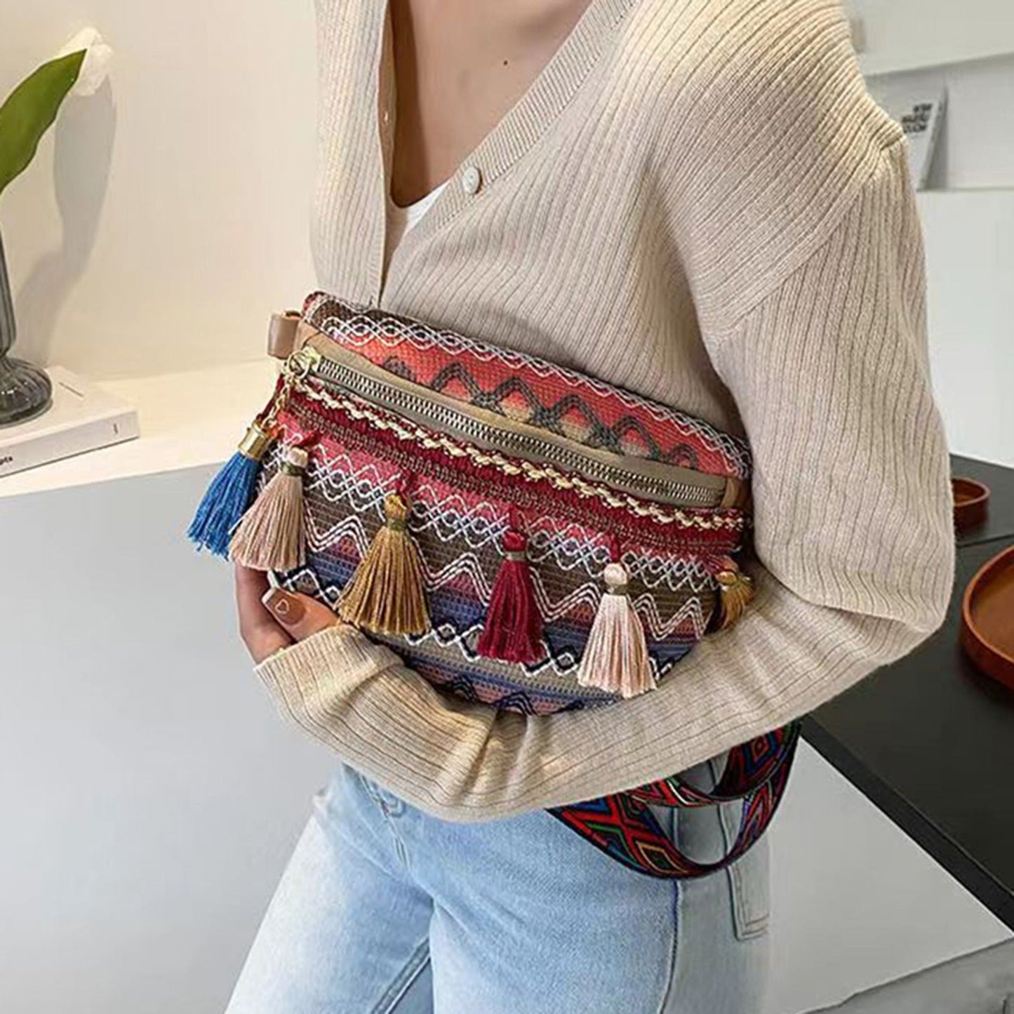 Bohemian Crossbody Tas – Kleurrijk, Uniek & Comfortabel