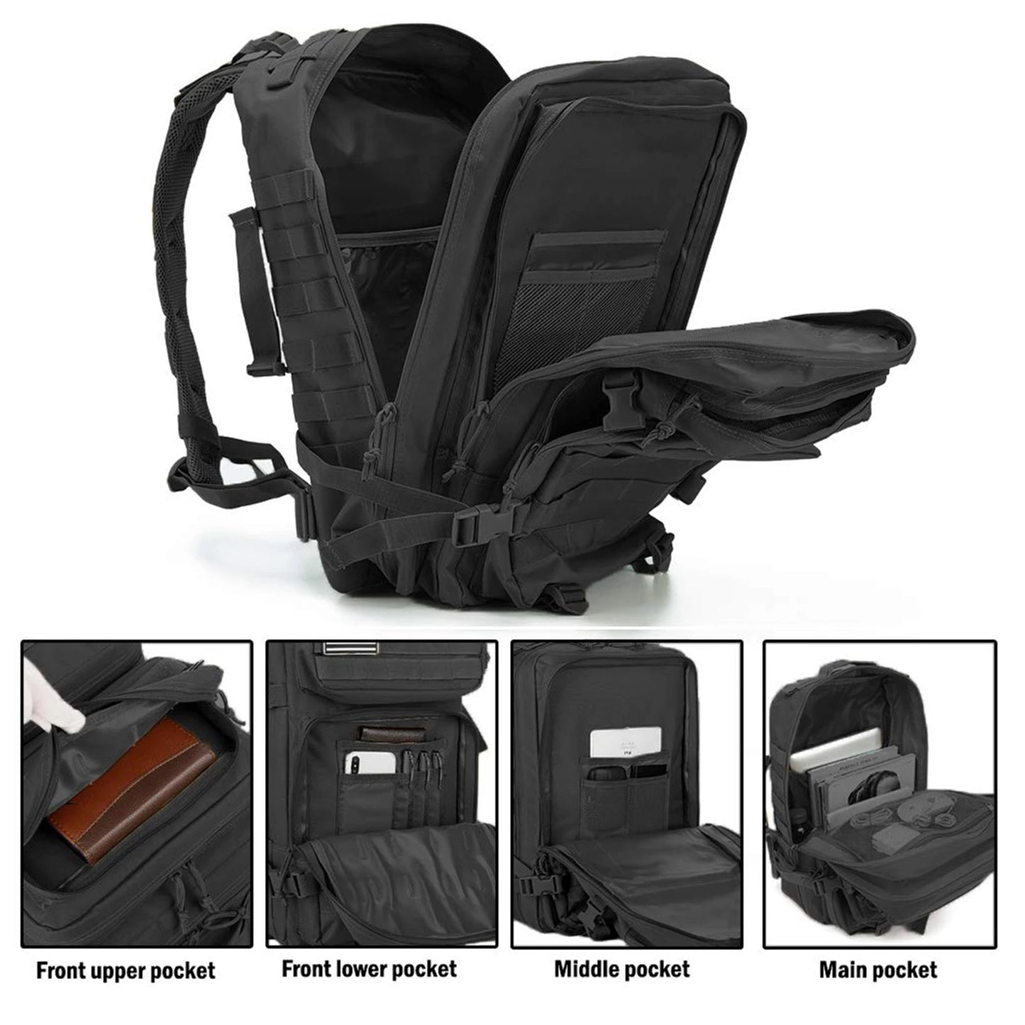 Tactische Rugzak 40L – Waterafstotende Militaire Backpack met MOLLE-systeem