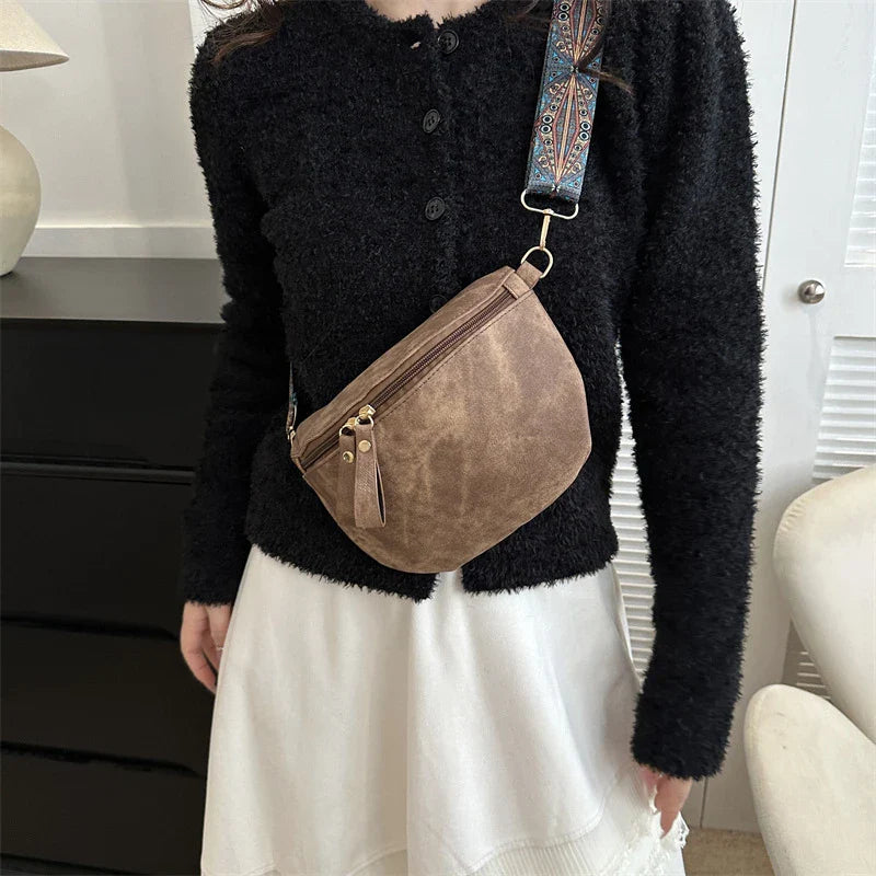 Crossbody Tas met Brede Schouderband – Boho Chic Schoudertas