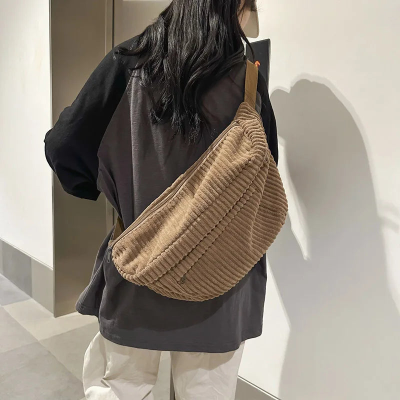 Corduroy Crossbody Tas – Trendy, Ruim & Comfortabel