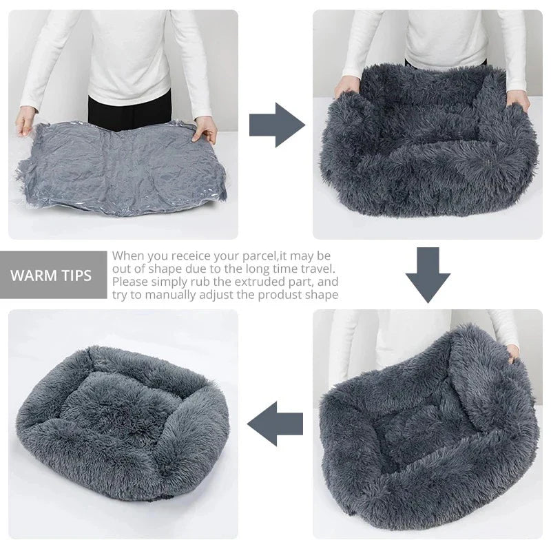 Donut Hondenmand & Kattenmand – Zachte Fluffy Huisdiermand in Meerdere Kleuren
