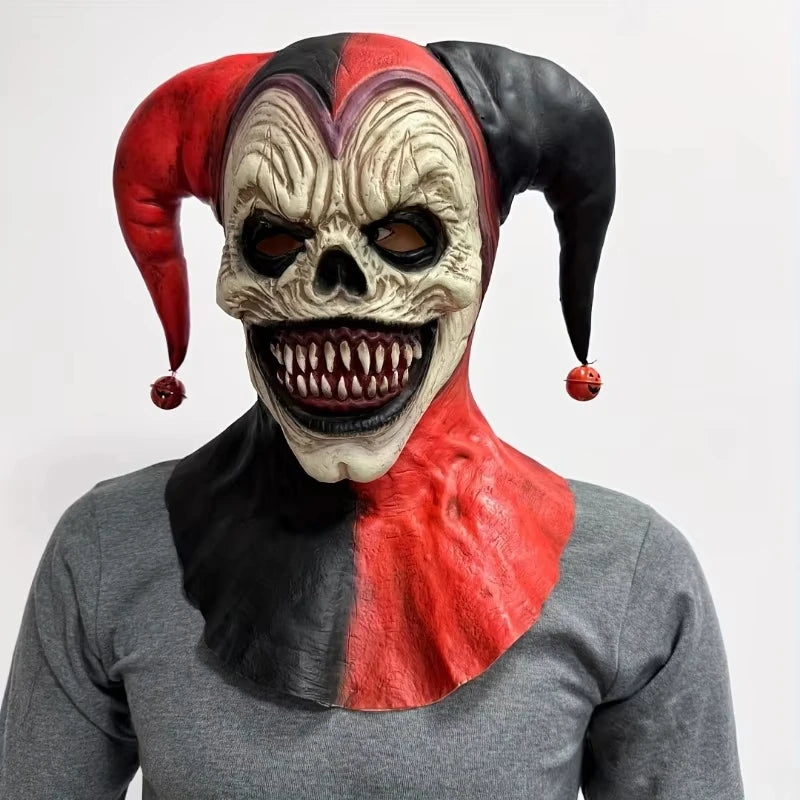 Jester Clown Masker – Enge Horror Masker Rood/Zwart voor Halloween