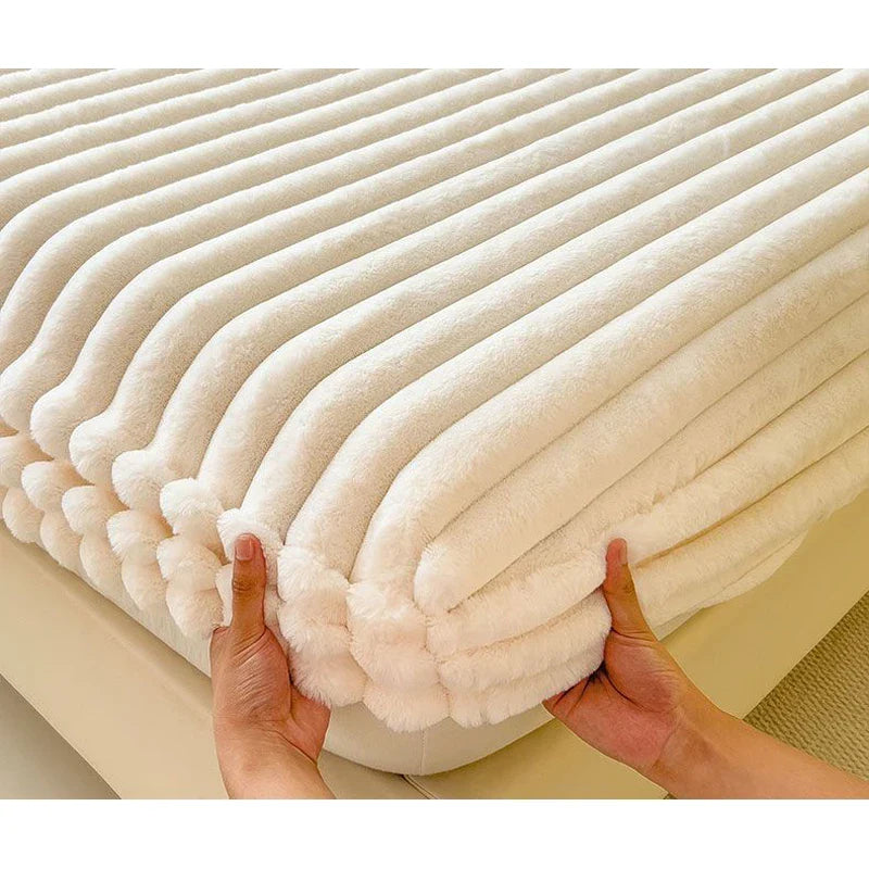 Fluwelen Fleece Bedsprei – Zachte Warme Deken met Ribbelstructuur voor Slaapkamer