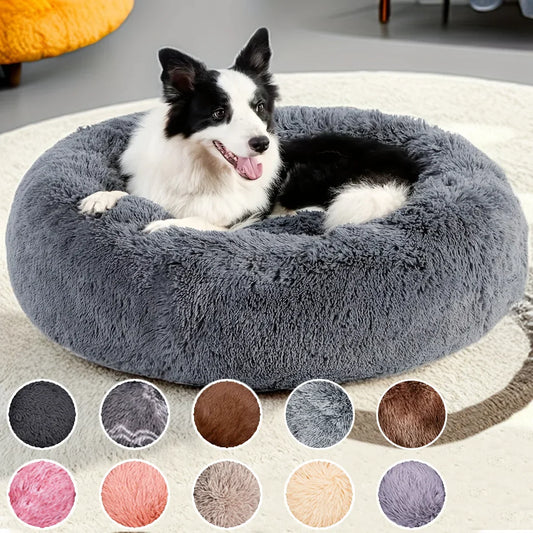 Donut Hondenmand & Kattenmand – Fluffy Anti-Stress Huisdierbed