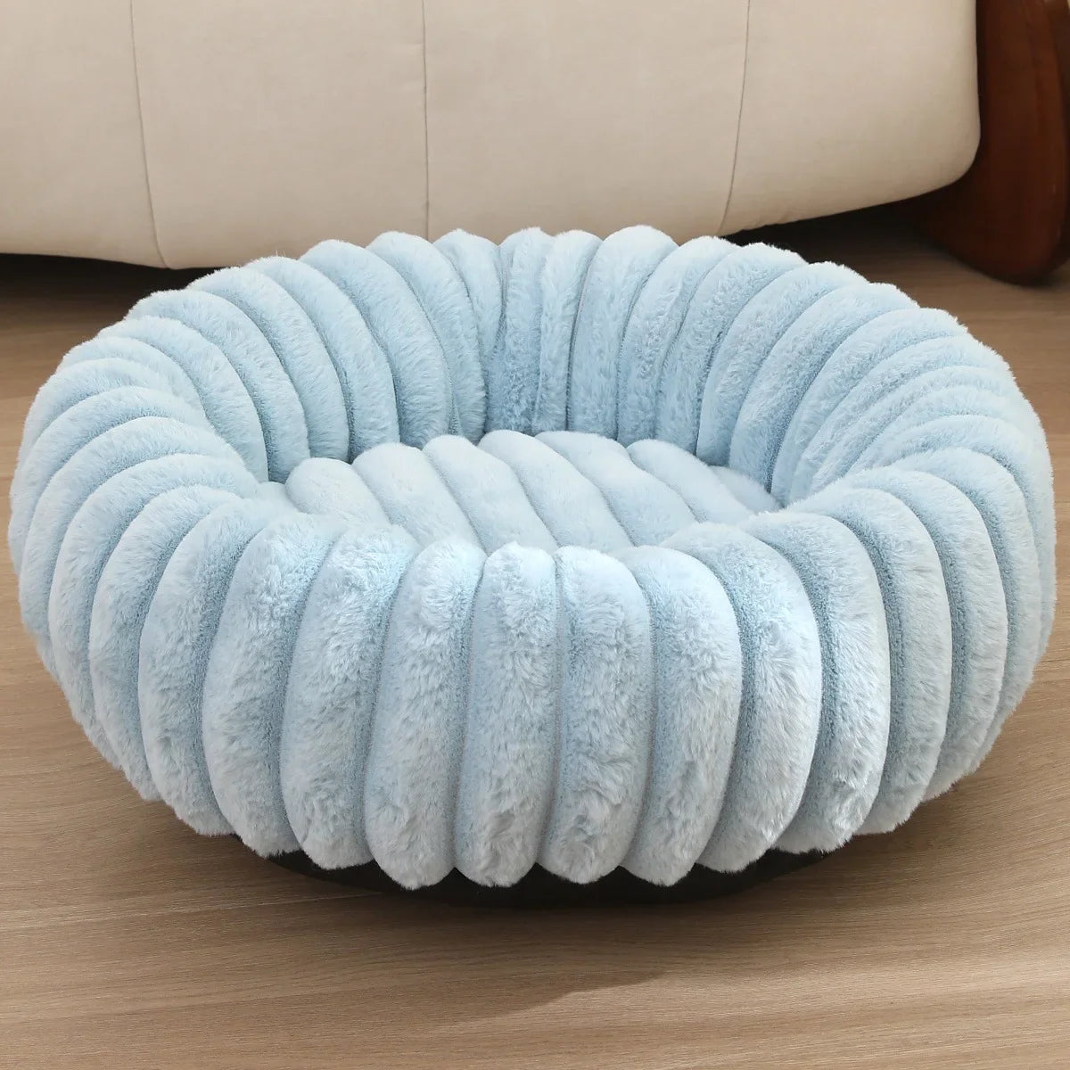 Corduroy Donut Hondenmand & Kattenmand – Zachte Fluffy Huisdiermand