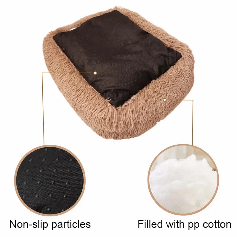 Donut Hondenmand & Kattenmand – Zachte Fluffy Huisdiermand in Meerdere Kleuren