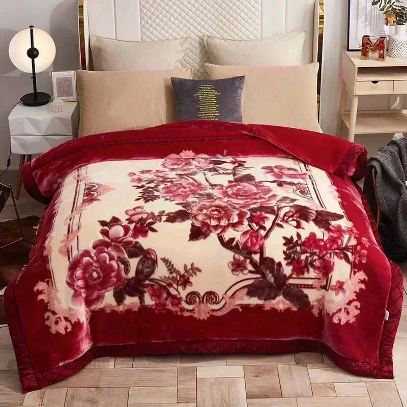 Luxe Fleece Deken met Bloemenprint – Extra Zacht en Warm voor Winter