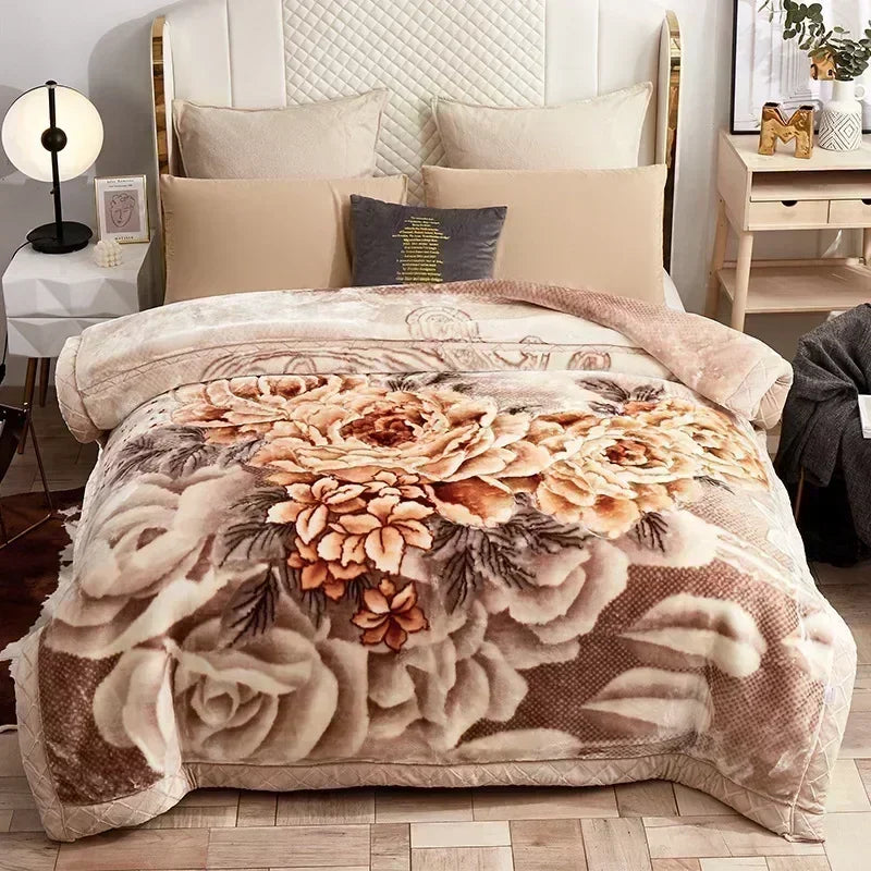 Luxe Fleece Deken met Bloemenprint – Extra Zacht en Warm voor Winter