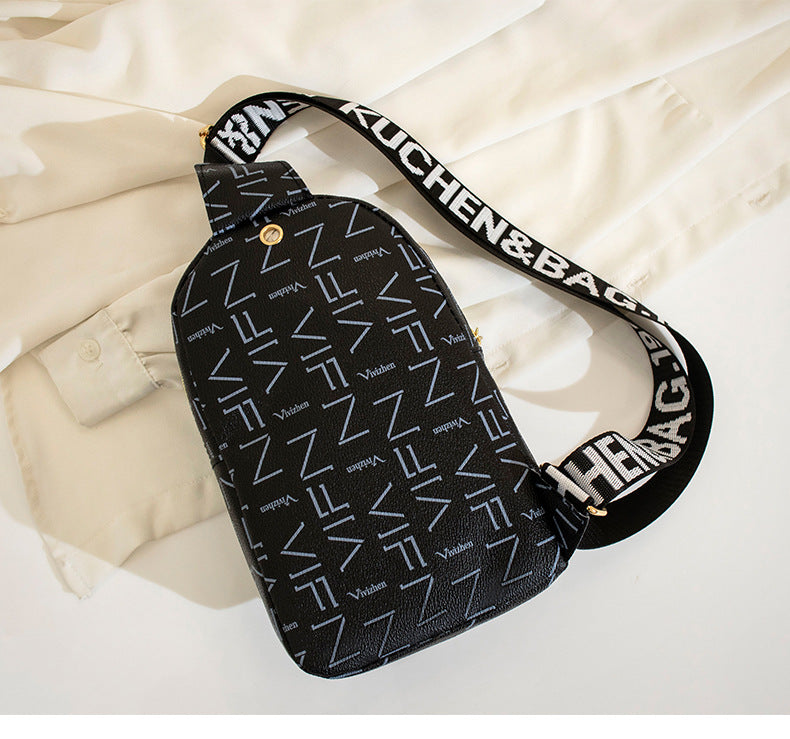 Streetstyle Mini Rugtas & Crossbody โ Trendy Schoudertas met Print & Ritssluiting โ Compact & Praktisch