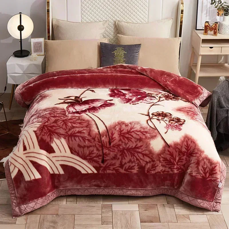 Luxe Fleece Deken met Bloemenprint – Extra Zacht en Warm voor Winter