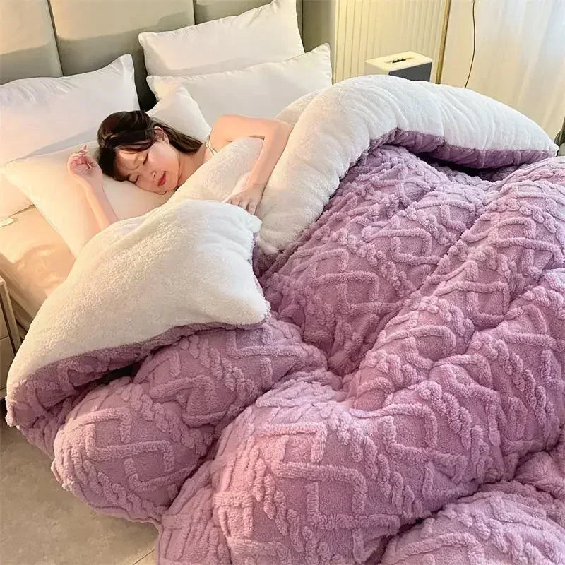 Warme Winterdeken – Luxe Dikke Fleece Deken met Patroon